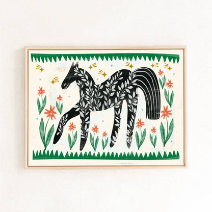 Folk Horse Art Print