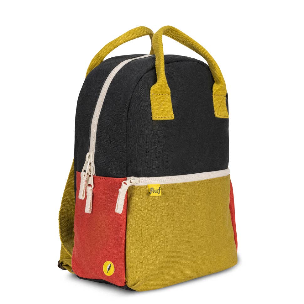 Fluf B Pack Jr - Organic Cotton Kids Backpack Carbon Cactus