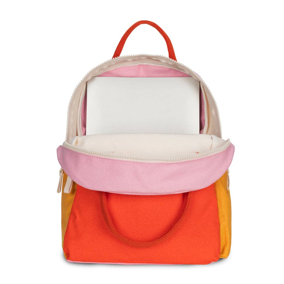 Fluf B Pack Jr Organic Cotton Kids Backpack Pink Poppy