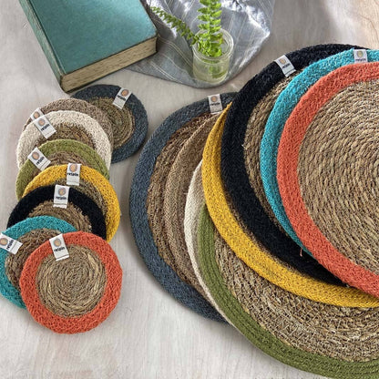 ReSpiin Set of 6 Seagrass & Jute Tablemats
