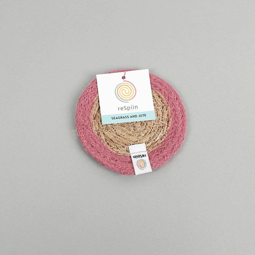 ReSpiin Set of 6 Seagrass & Jute Coasters