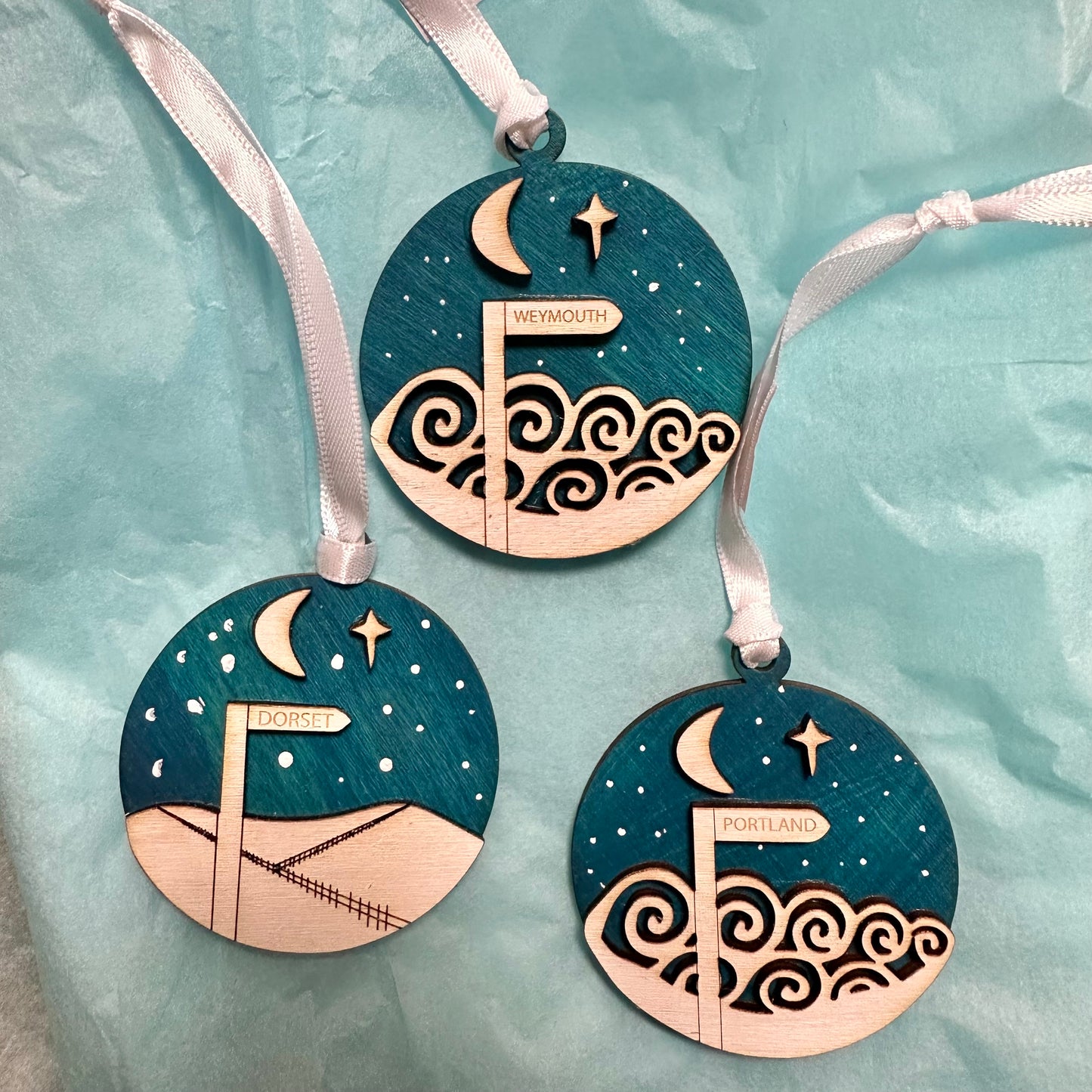 ‘Weymouth’ ‘Dorset’ or ‘Portland’ Signpost Christmas Decoration