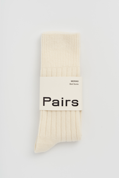 Clotted Cream Merino Bed Socks