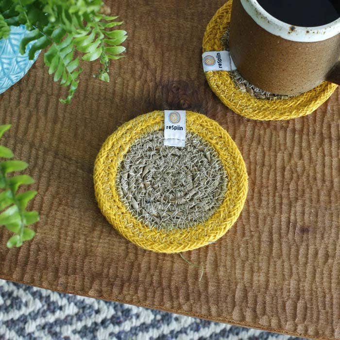 ReSpiin Set of 6 Seagrass & Jute Coasters