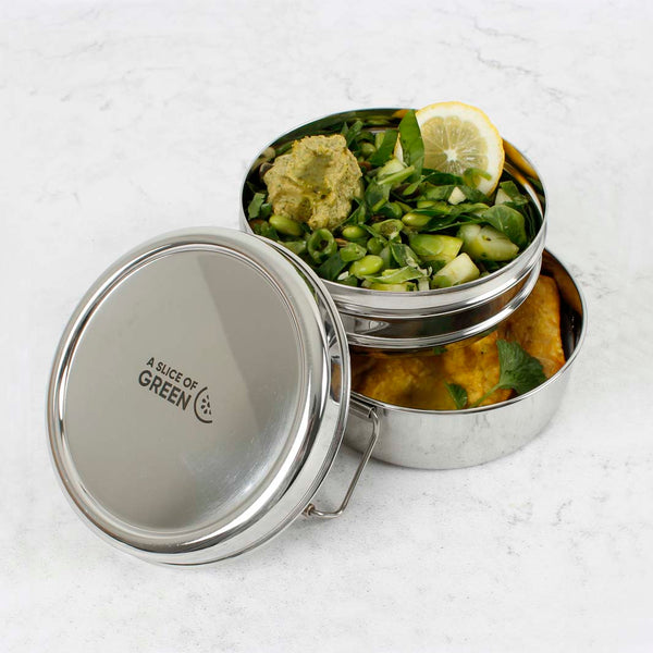 Chapra Two Tier Stainless Steel Round Lunch Box