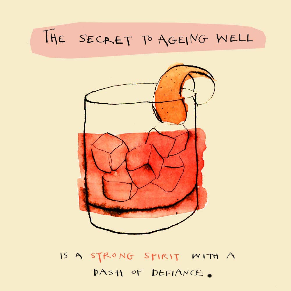 'Ageing Well Negroni' Birthday Card