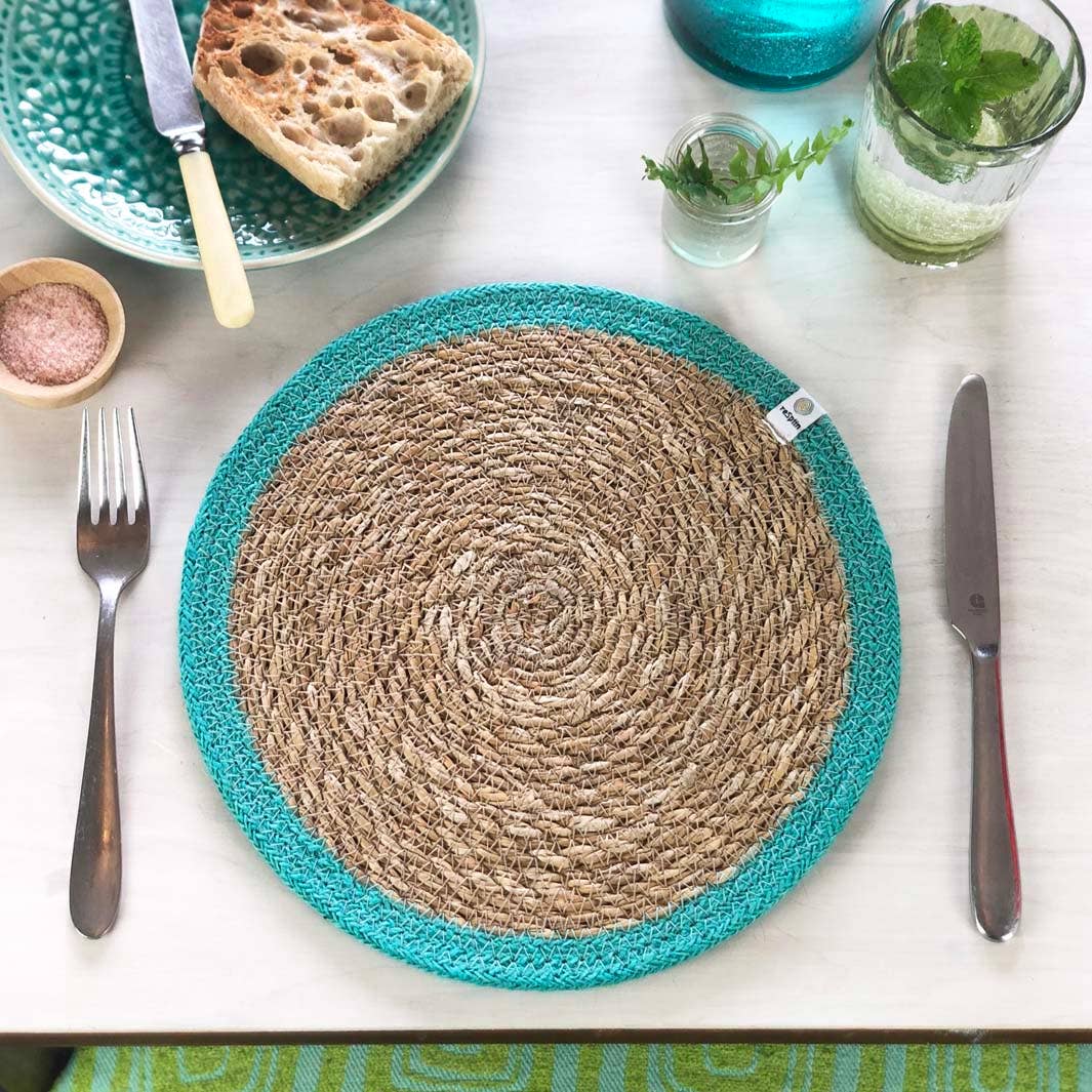 ReSpiin Set of 6 Seagrass & Jute Tablemats
