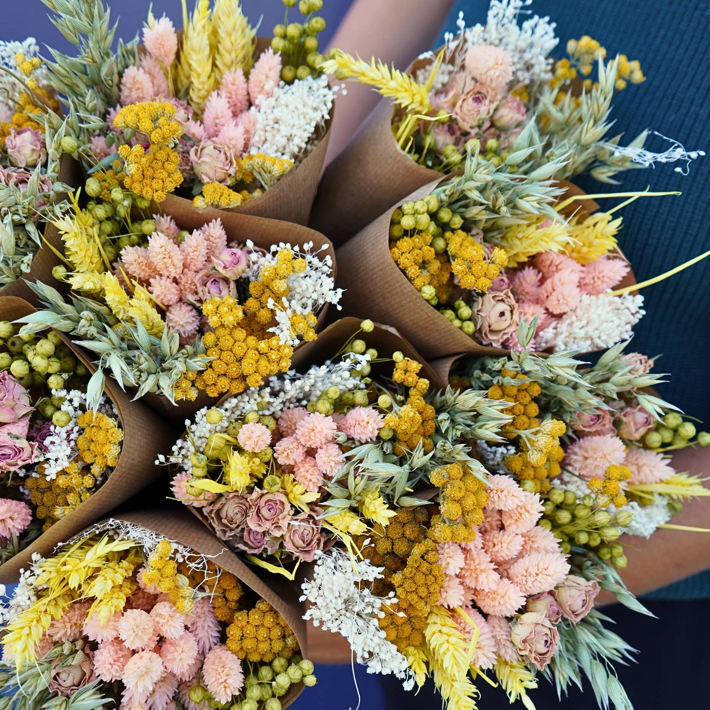 Small Dried Flower Bouquet - Pink Fizz