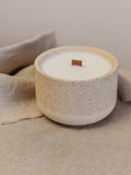 Sea Salt & Driftwood Soy Wax Candle in Hand Cast Reusable Planter