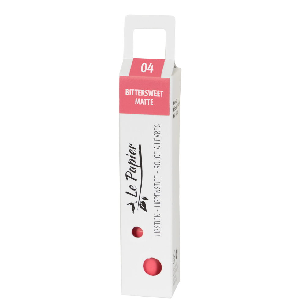 Plastic Free Matte Lipstick in Paper Tube - Bittersweet 04