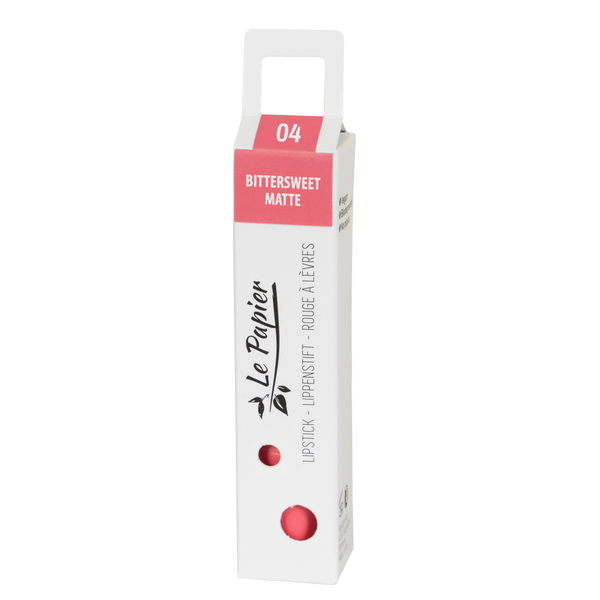 Plastic Free Matte Lipstick in Paper Tube - Bittersweet 04