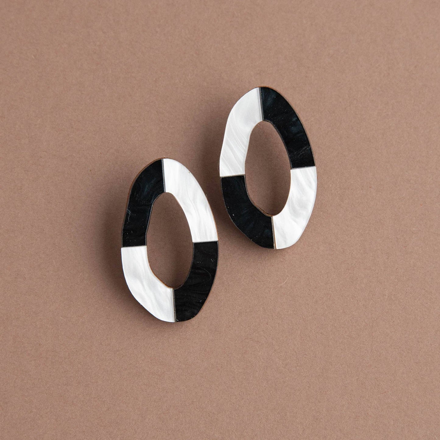 Monochrome Loop Statement Stud Earrings
