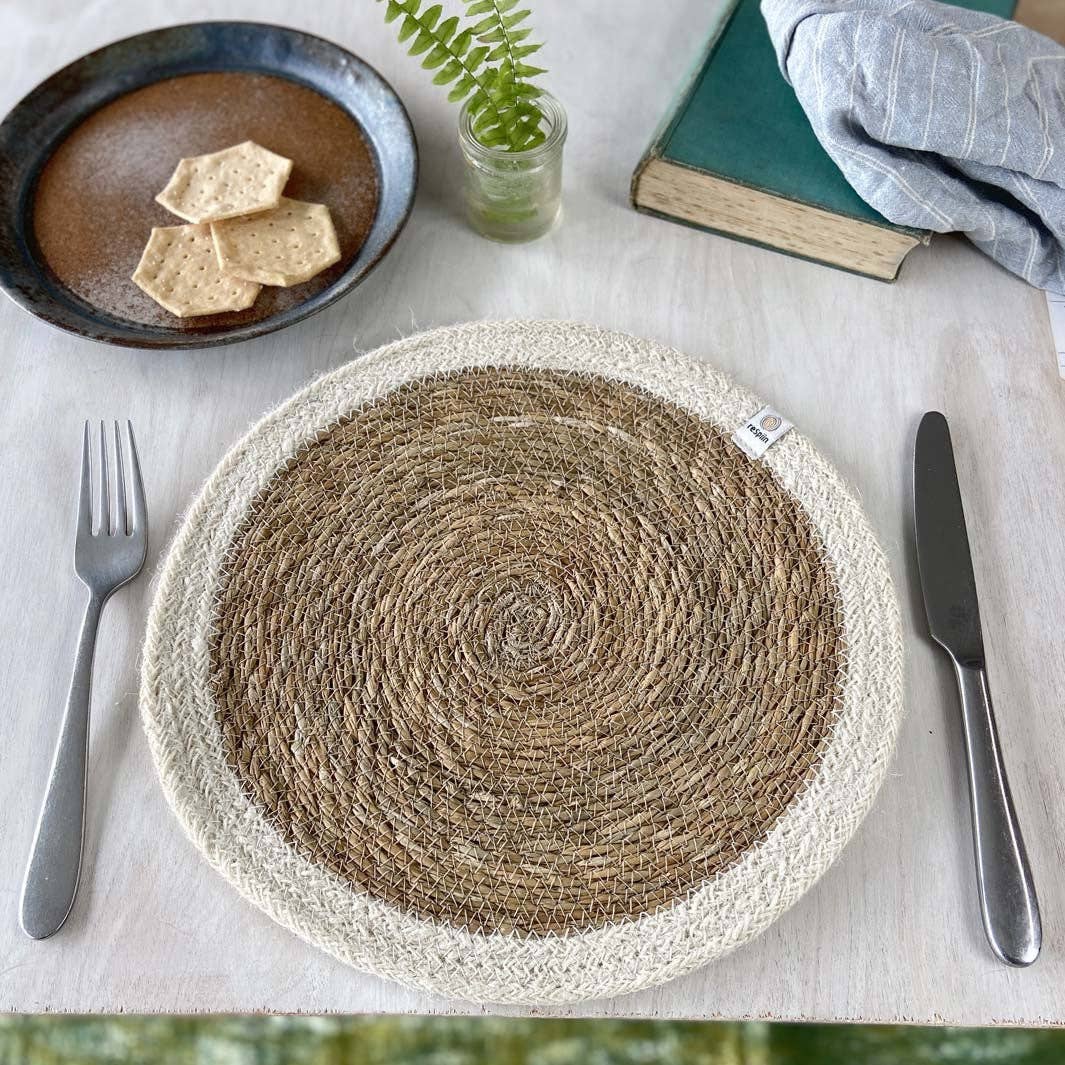 ReSpiin Set of 6 Seagrass & Jute Tablemats