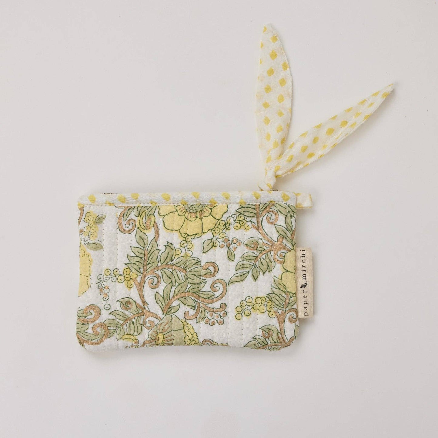 Organic Cotton ‘Buttercream’  Floral Pouch Duo