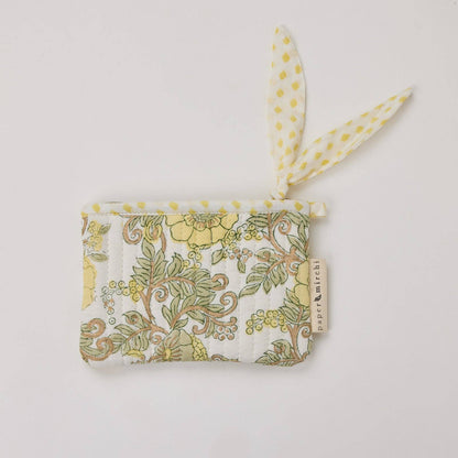 Organic Cotton ‘Buttercream’  Floral Pouch Duo