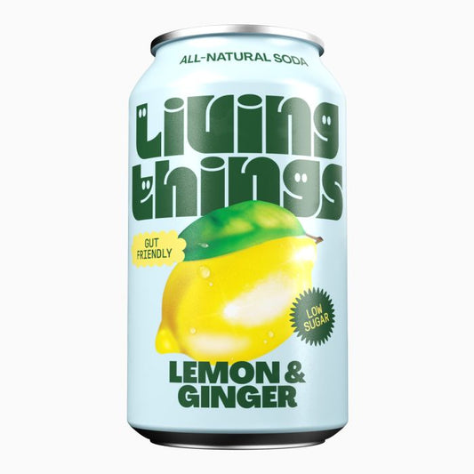 Living Things Lemon & Ginger Prebiotic + Probiotic Soda