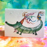 Happy Birthday Alligator Plantable Eco Greetings Card