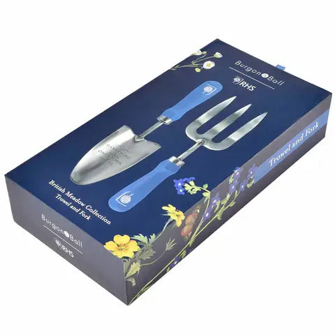 RHS British Meadow Trowel & Fork Set