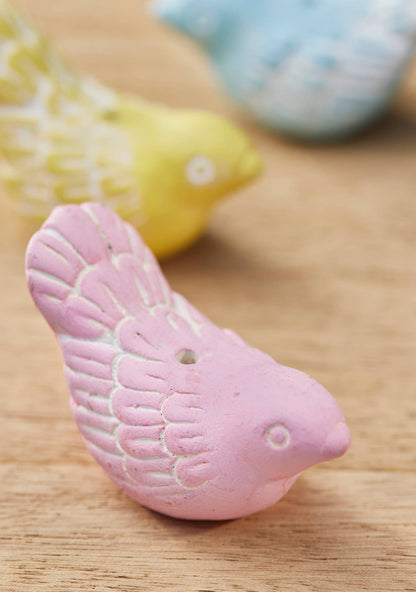 Hand-painted Terracotta Bird Ornament & Incense Holder