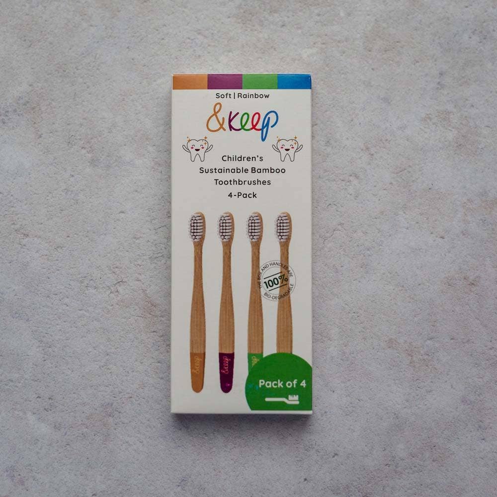 &Keep Children's Sustainable Bamboo Toothbrushes 4 Pack