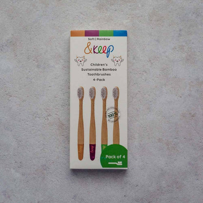 &Keep Children's Sustainable Bamboo Toothbrushes 4 Pack