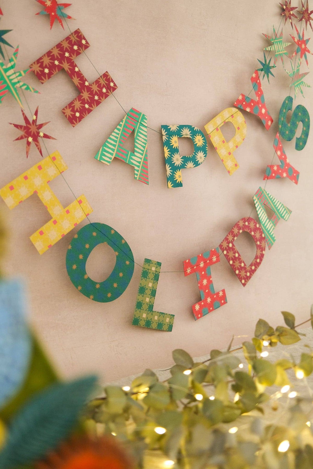 Happy Holidays Sewn Garland