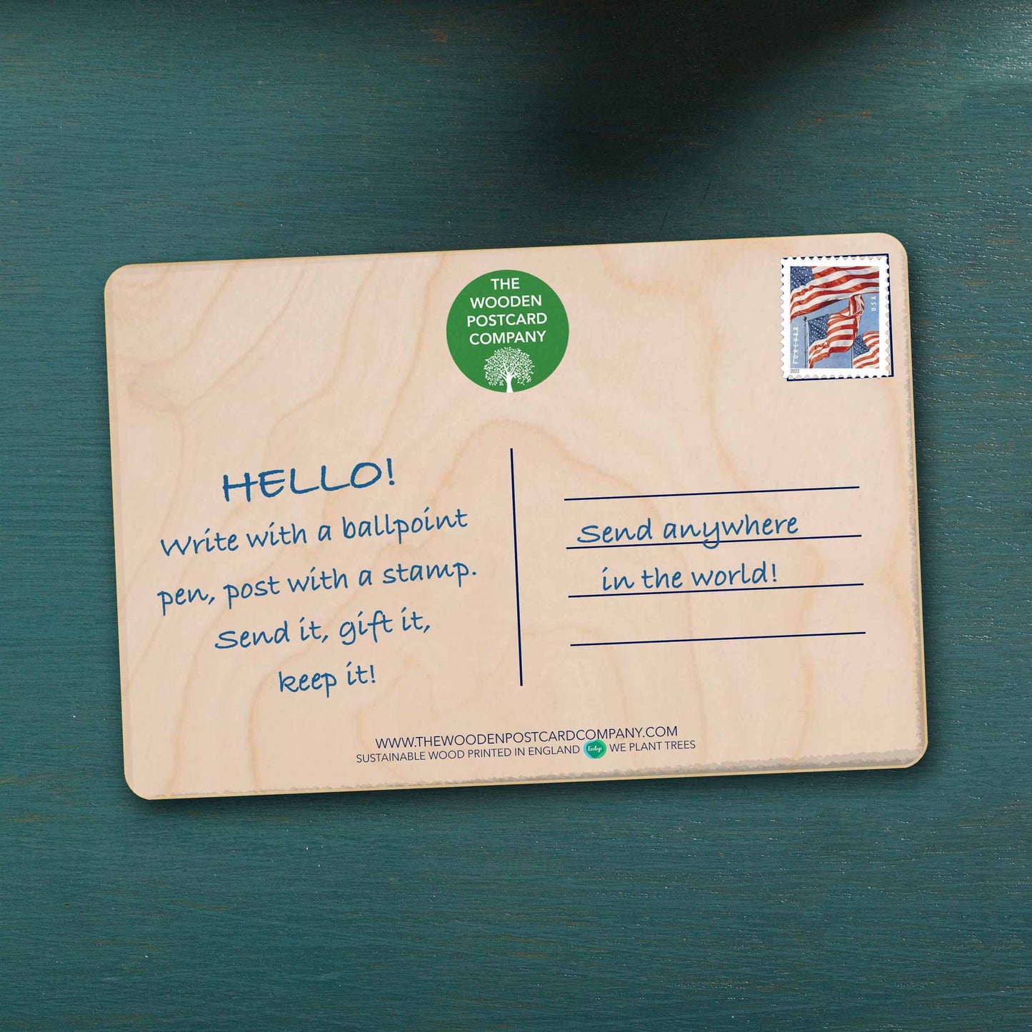 Thank You Wooden Postcard