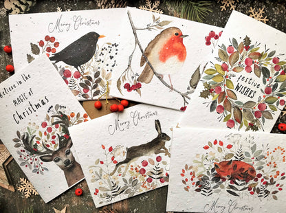 Morning Robin - Plantable Seeded Christmas Card