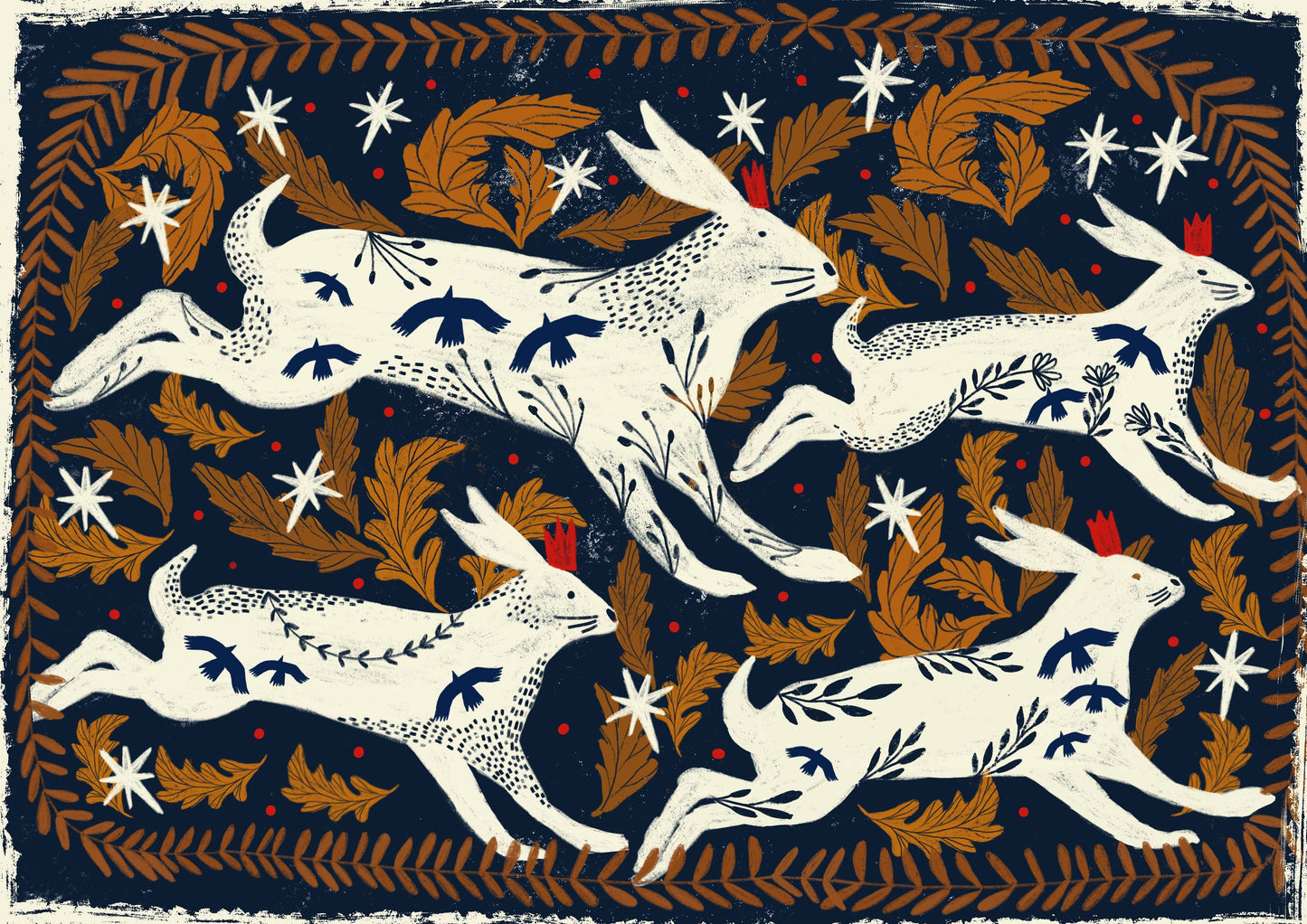 Running Hares Greeting Card