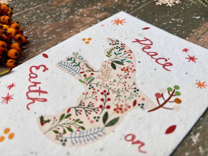 Peace on Earth Plantable Seeded Christmas Card