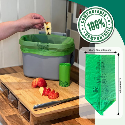 Eco Green Living Compostable Caddy Bags 6L - 30 bags