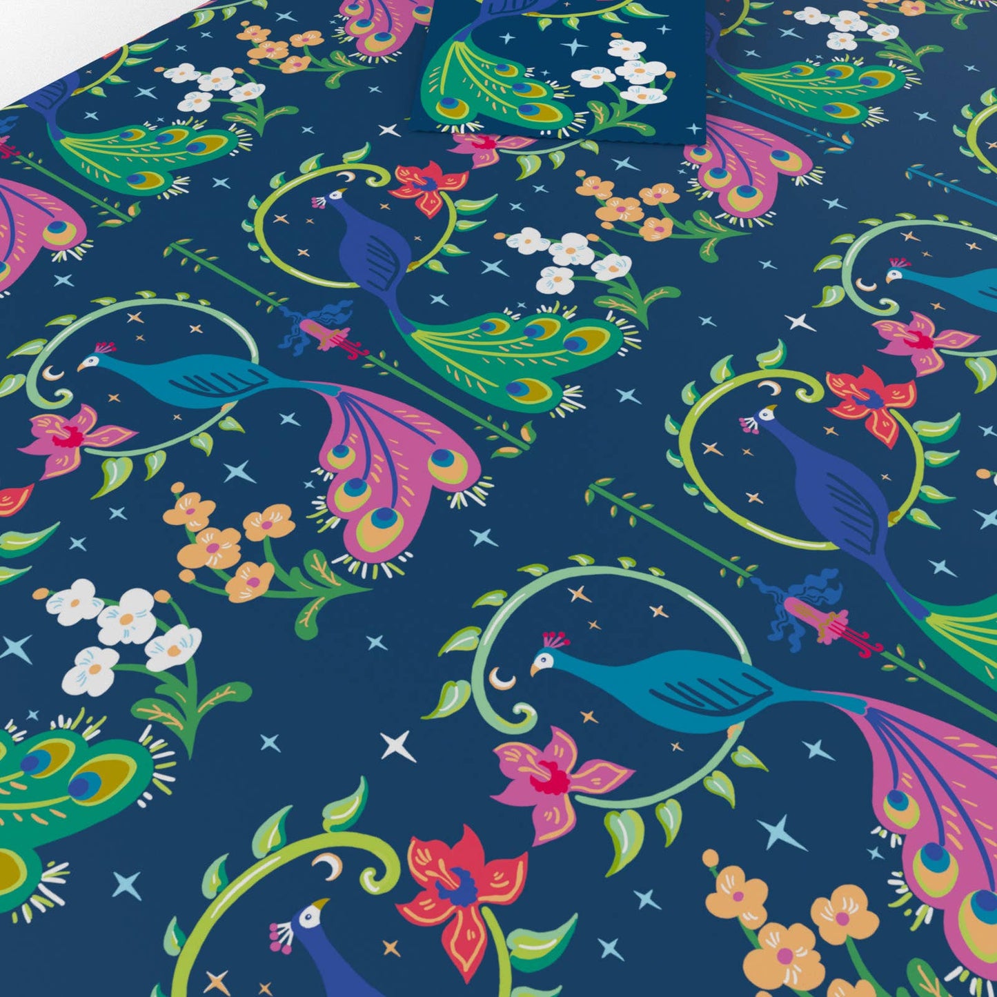 Purple Peacocks Wrapping Paper