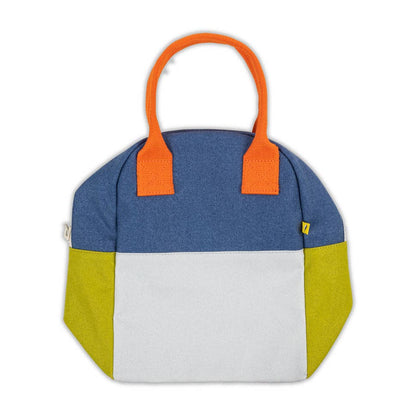Fluf Zipper Lunch Bag Two Tone Citrus Sky