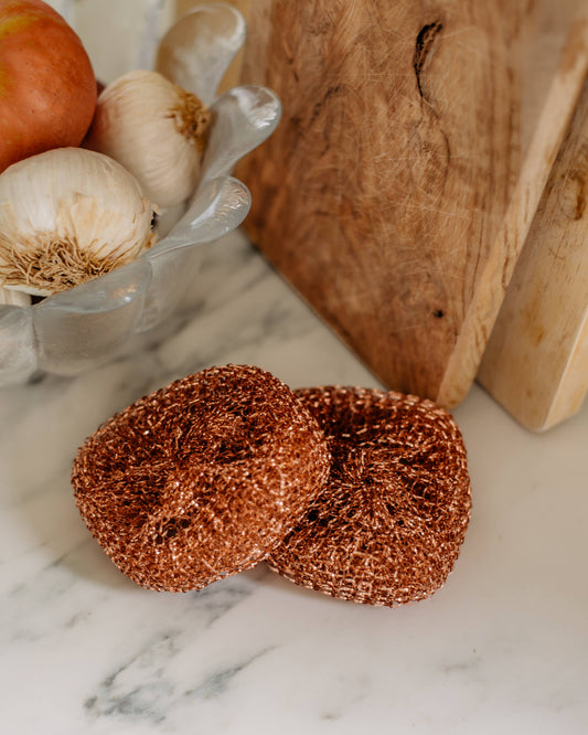 Set of 2 Copper Dish Scourers - Croll & Denecke