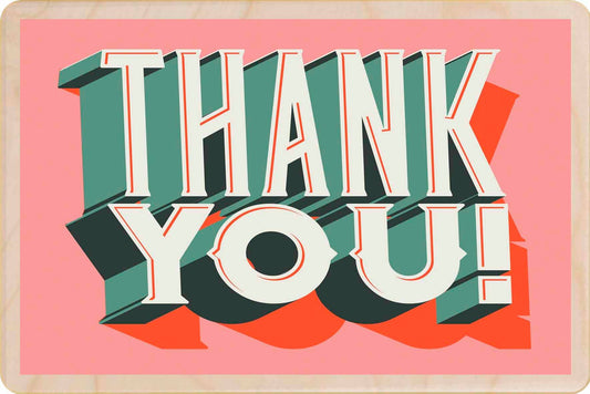 Thank You Wooden Postcard