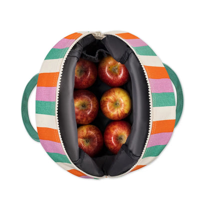Fluf Organic Cotton Zipper Lunch Bag Three Stripe