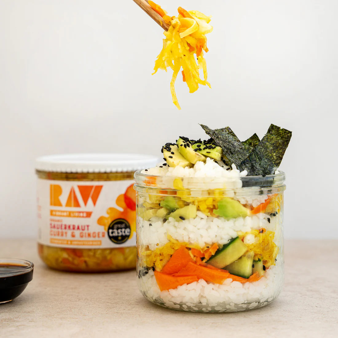 Raw Health Chilled Organic Sauerkraut - Curry & Ginger 410g