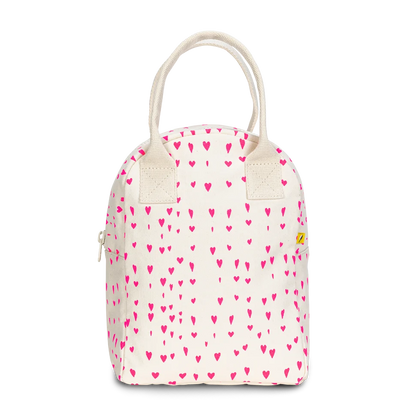 Fluf Organic Cotton Zipper Lunch Bag Tiny Hearts