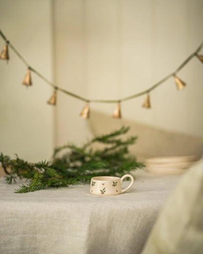 Hand Painted Ceramic Holly Tea Light Holder
