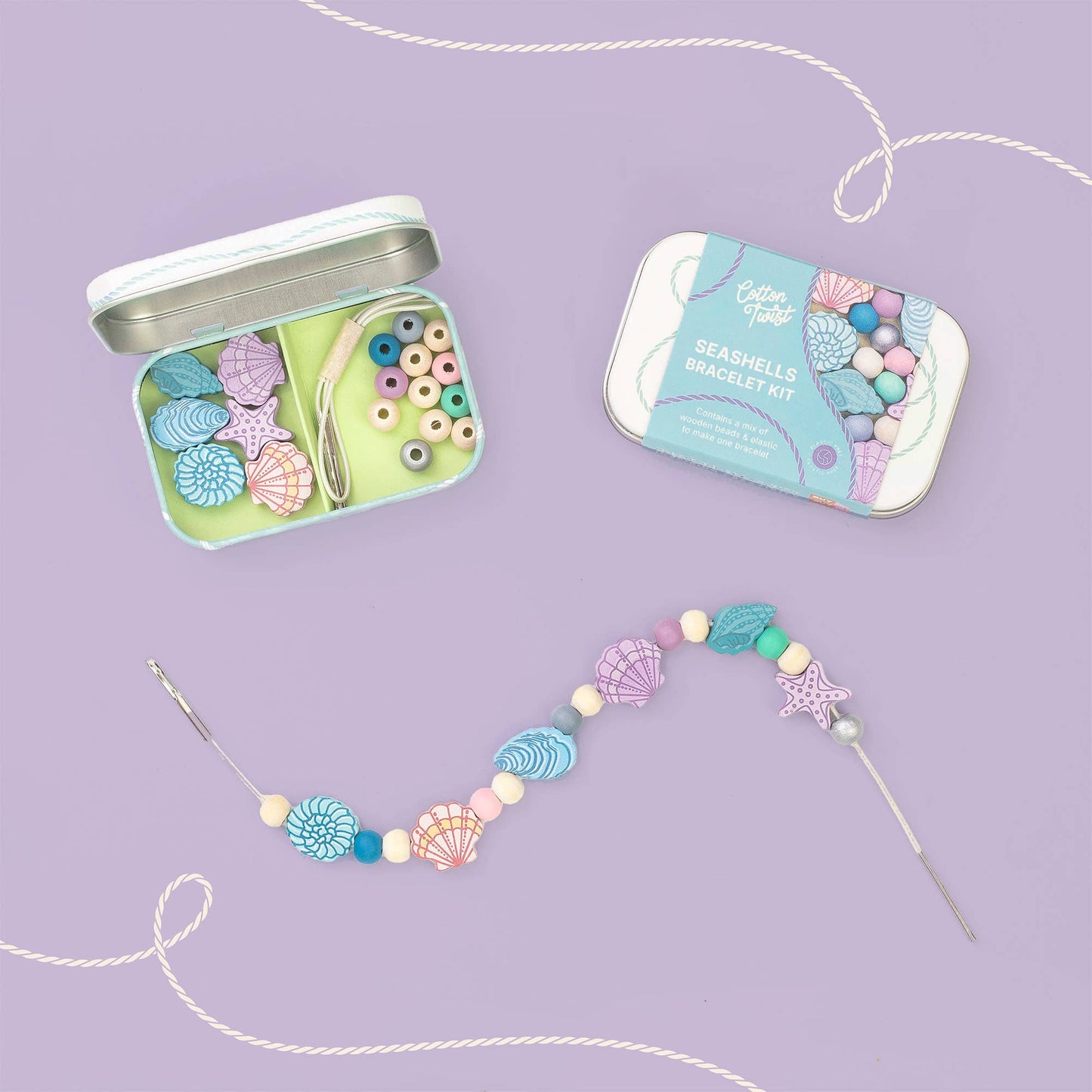 Cotton Twist Seashell Bracelet Gift Kit