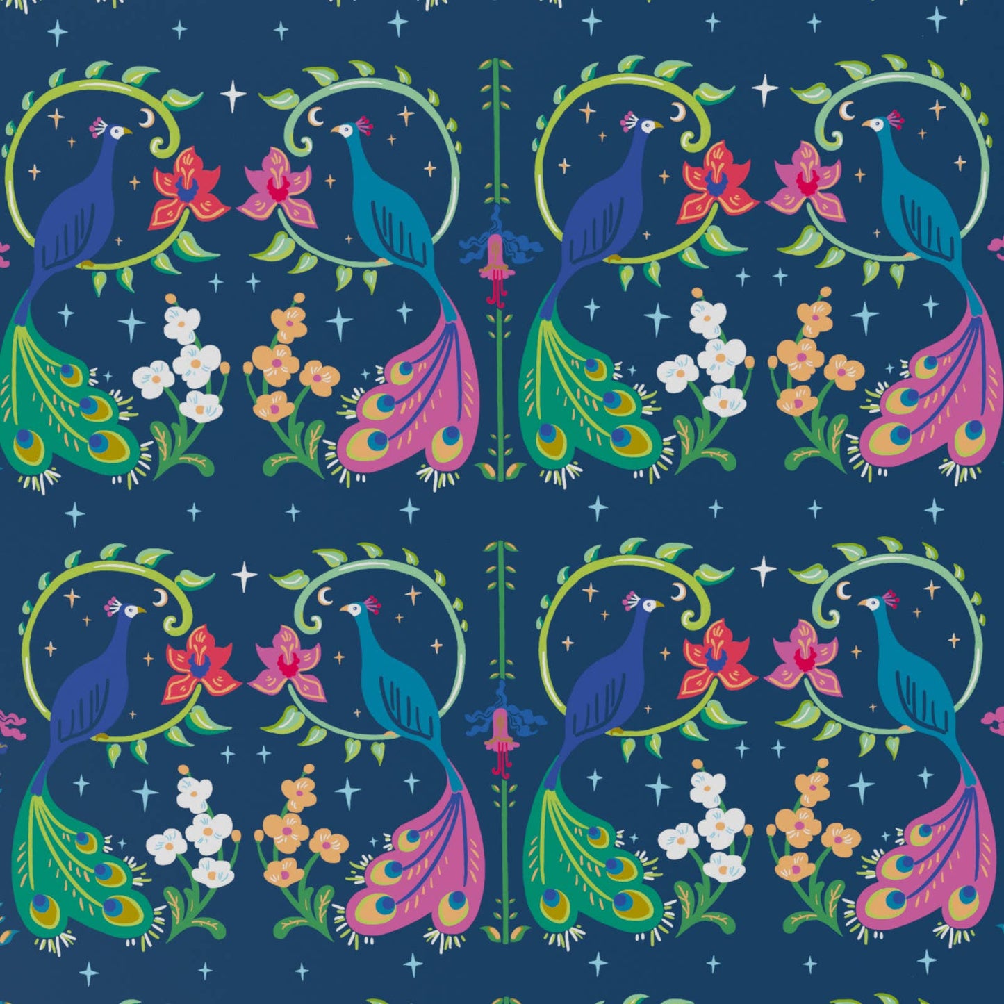 Purple Peacocks Wrapping Paper