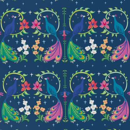 Purple Peacocks Wrapping Paper