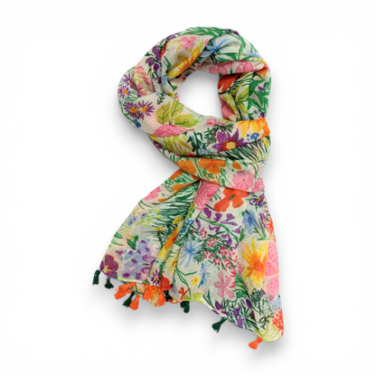 Cottage Garden Floral Print Scarf