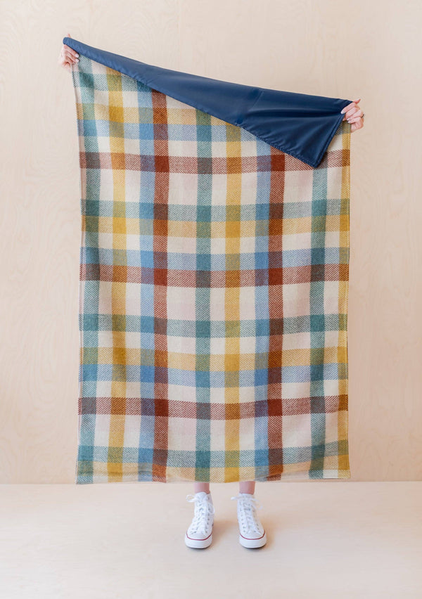 Rainbow Checker Recycled Wool Beach & Picnic Blanket