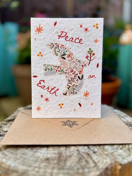 Peace on Earth Plantable Seeded Christmas Card