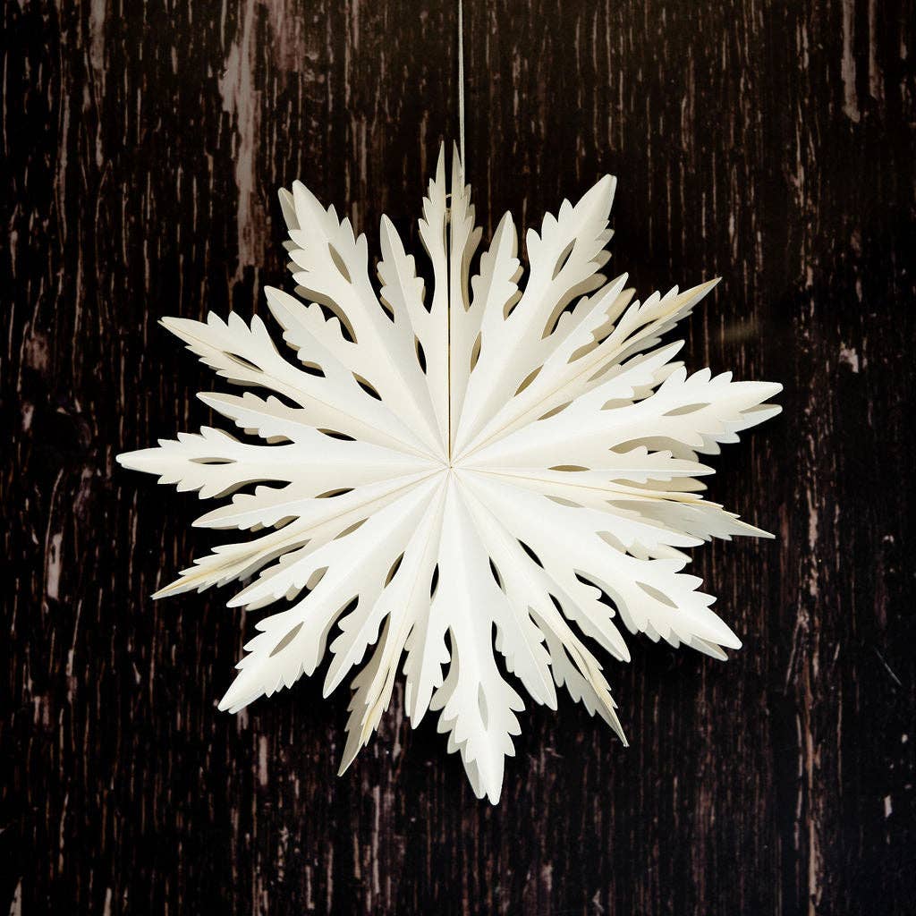 Icicle White Paper Snowflake Decoration - 30cm