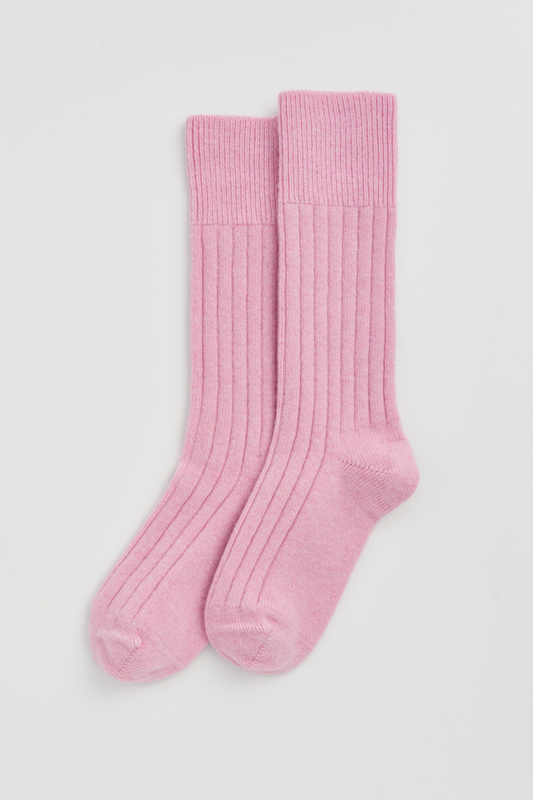 Sugar Pink Merino Bed Socks