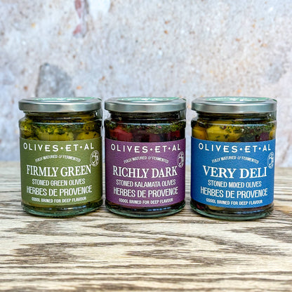 Firmly Green Stoned Green Olives Herbes de Provence