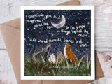 ‘Simple Things’ Greeting Card - Fox Under The Moon