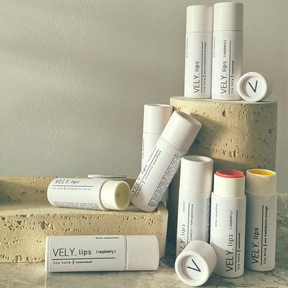 Natural Lip Balm in Paper Tube - Organic Chamomile & Olive Squalane